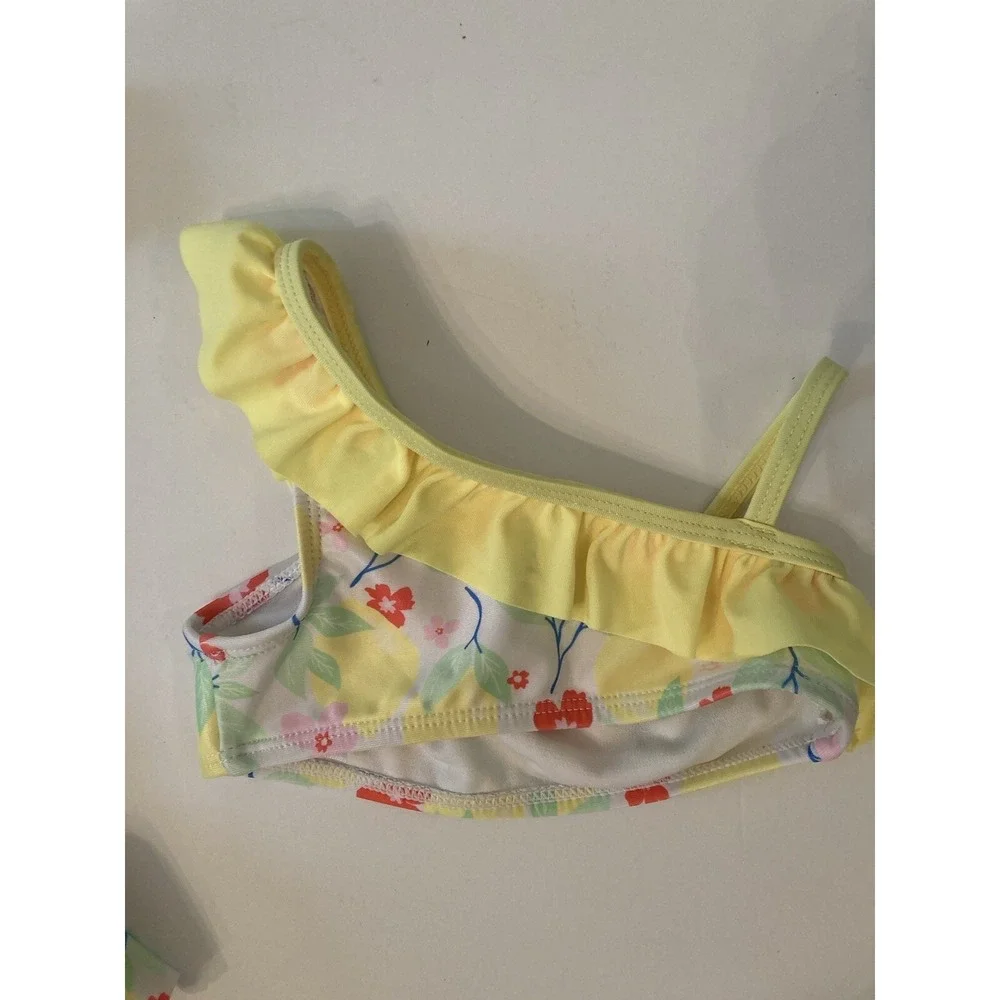 Wonder nation infant girls swimwear‎ 3 Piece  Yellow Floral Sz 12m beach coastal